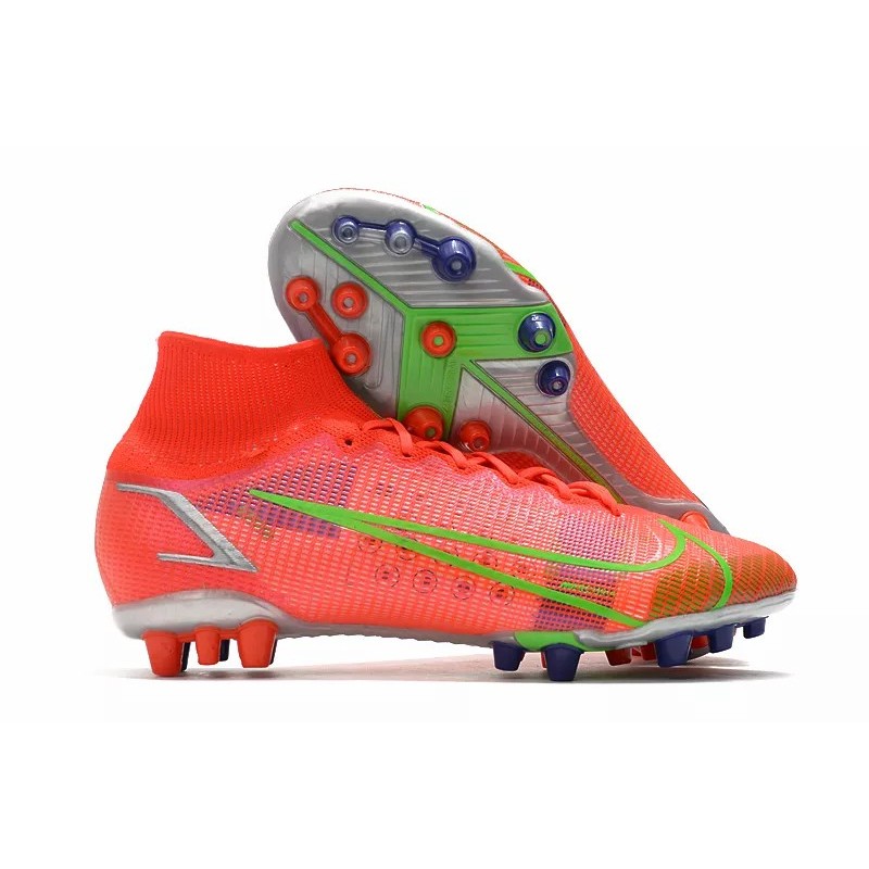 Botas de Fútbol Nike Superfly 8 Elite AG Unisex Alta Rojo Naranja&Verde (#36~#45)