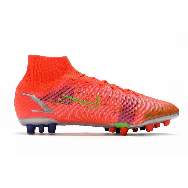 Botas de Fútbol Nike Superfly 8 Elite AG Unisex Alta Rojo Naranja&Verde (#36~#45)