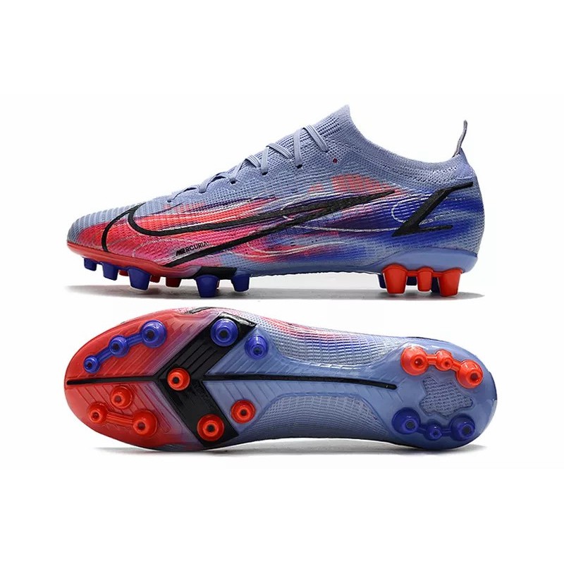Botas de Fútbol Nike Mercurial Vapor XIV Elite AG Unisex Azul Claro&Rojo Naranja&Negro (#36~#45)