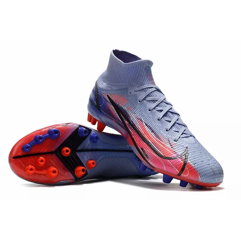 Botas de Fútbol Nike Superfly 8 Elite AG Unisex Alta Azul Claro&Rojo Naranja&Negro (#36~#45)