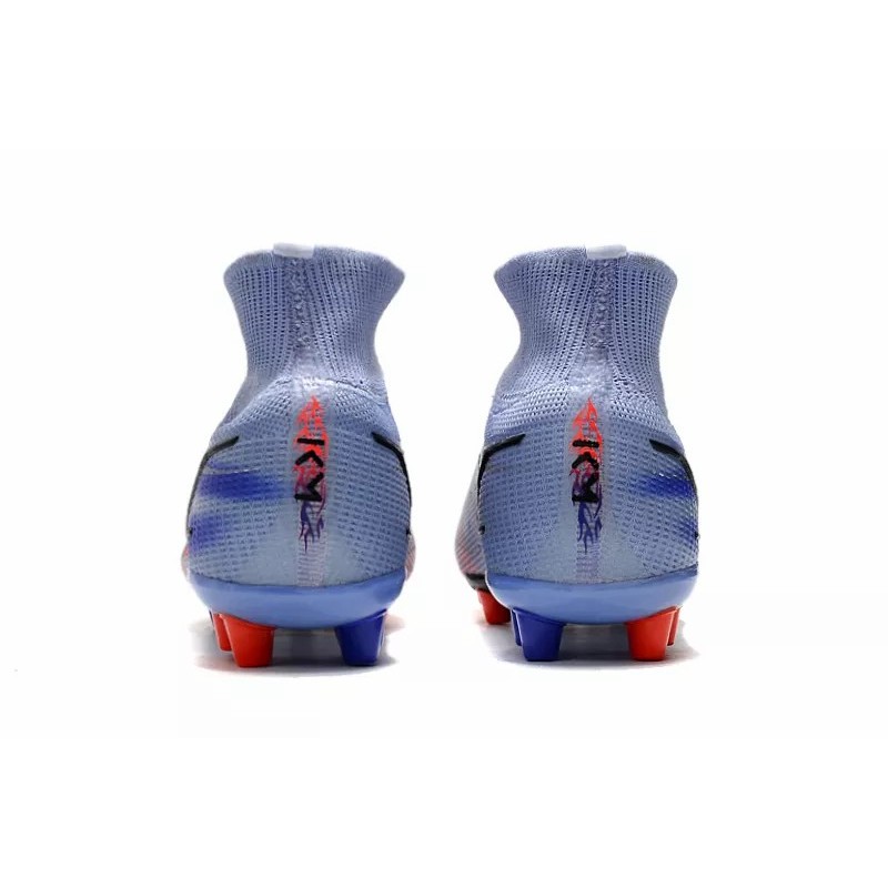 Botas de Fútbol Nike Superfly 8 Elite AG Unisex Alta Azul Claro&Rojo Naranja&Negro (#36~#45)