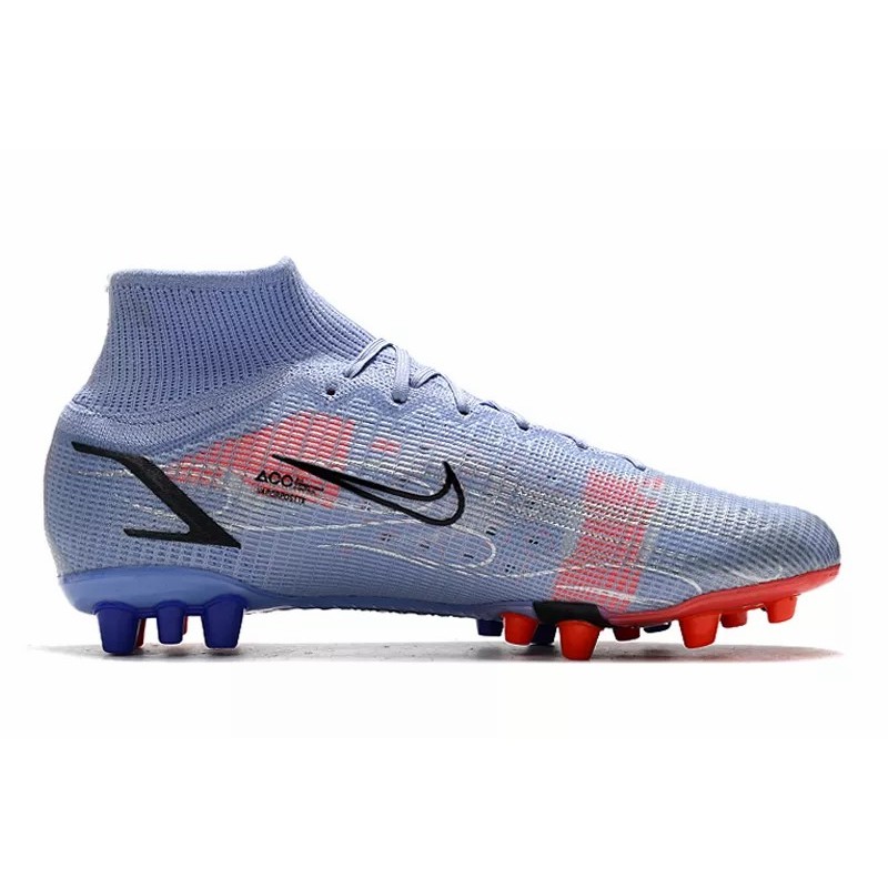 Botas de Fútbol Nike Superfly 8 Elite AG Unisex Alta Azul Claro&Rojo Naranja&Negro (#36~#45)