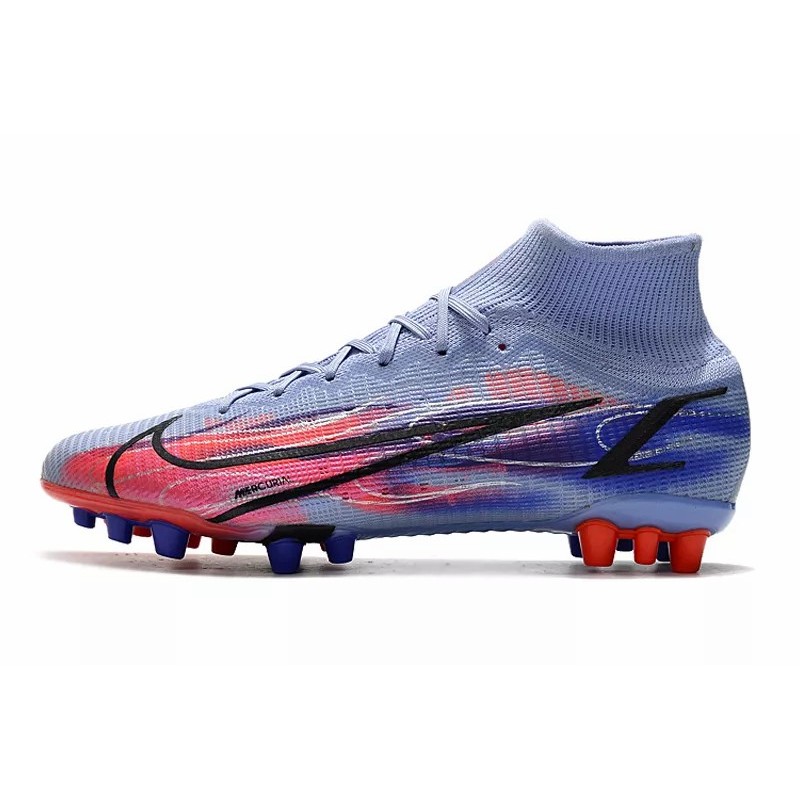 Botas de Fútbol Nike Superfly 8 Elite AG Unisex Alta Azul Claro&Rojo Naranja&Negro (#36~#45)