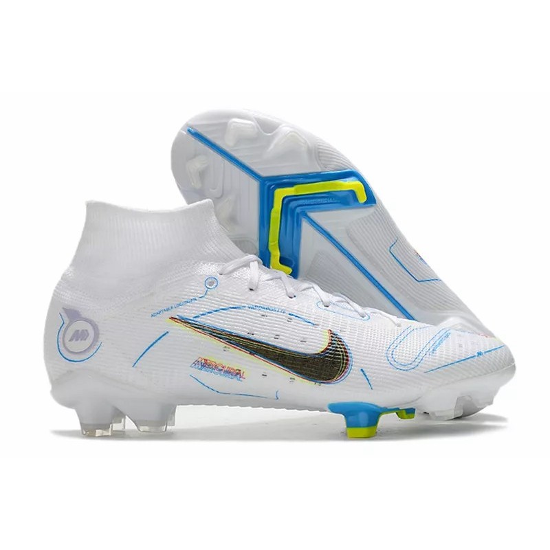 Botas de Fútbol Nike Superfly 8 Elite FG Unisex Alta Blanco&Azul (#36~#45)