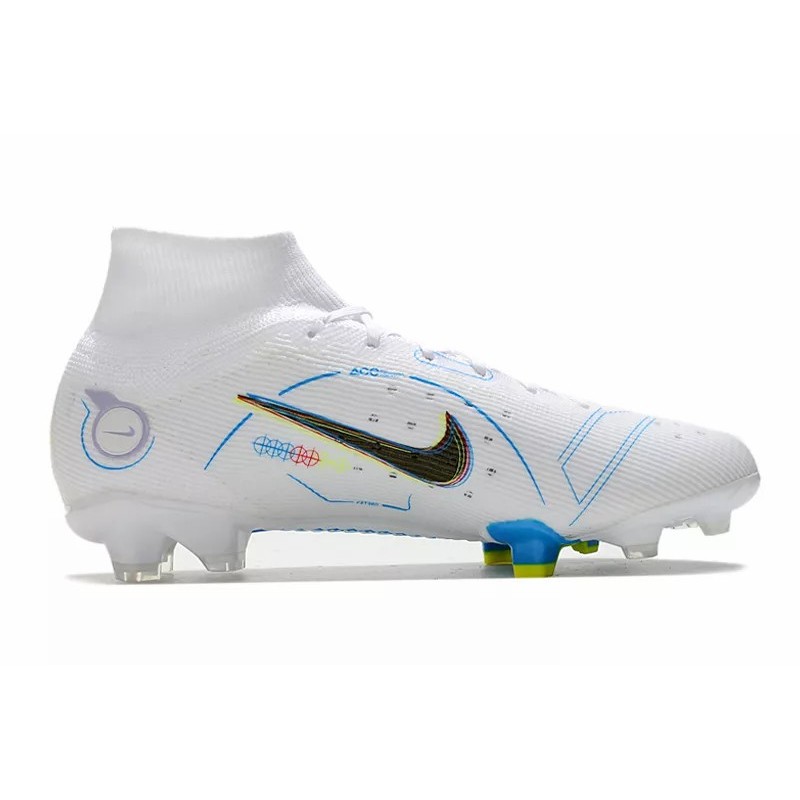Botas de Fútbol Nike Superfly 8 Elite FG Unisex Alta Blanco&Azul (#36~#45)