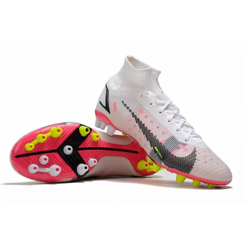 Botas de Fútbol Nike Superfly 8 Spark Positivity Elite AG Unisex Alta Blanco&Rosado (#36~#45)
