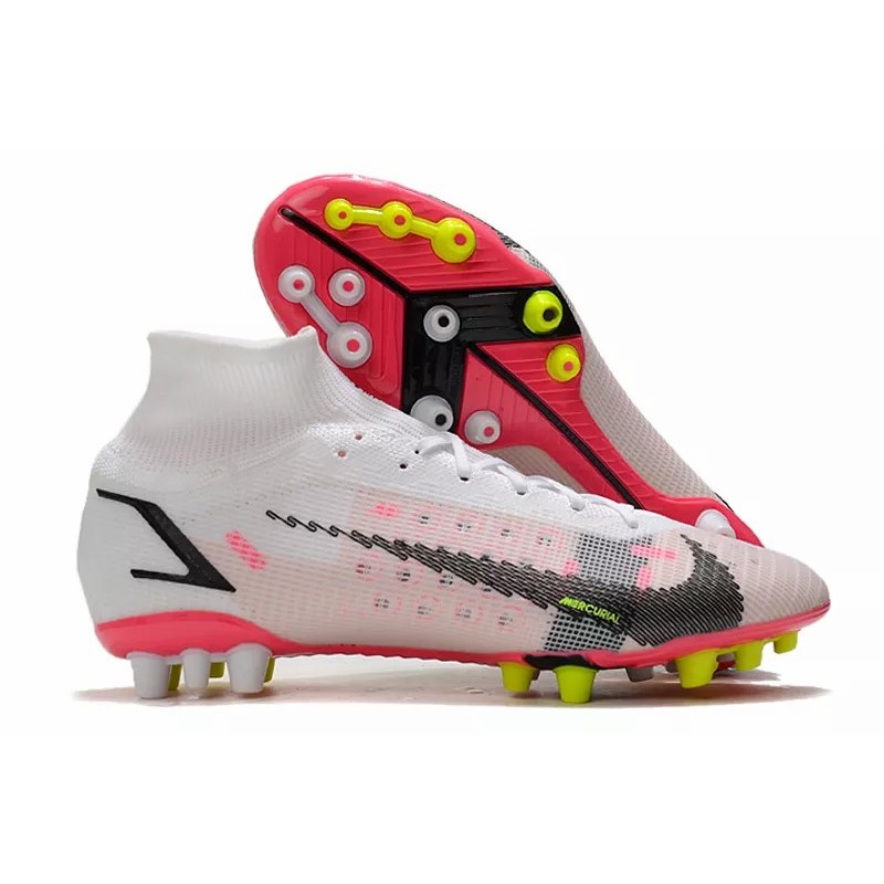Botas de Fútbol Nike Superfly 8 Spark Positivity Elite AG Unisex Alta Blanco&Rosado (#36~#45)