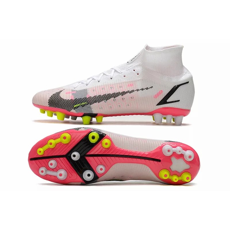 Botas de Fútbol Nike Superfly 8 Spark Positivity Elite AG Unisex Alta Blanco&Rosado (#36~#45)