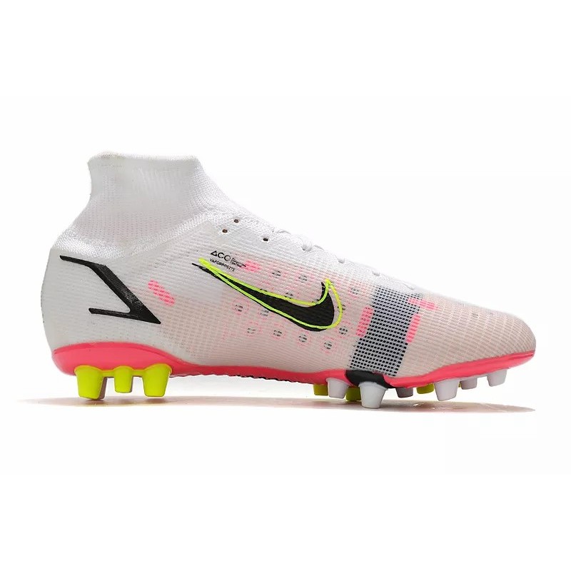 Botas de Fútbol Nike Superfly 8 Spark Positivity Elite AG Unisex Alta Blanco&Rosado (#36~#45)
