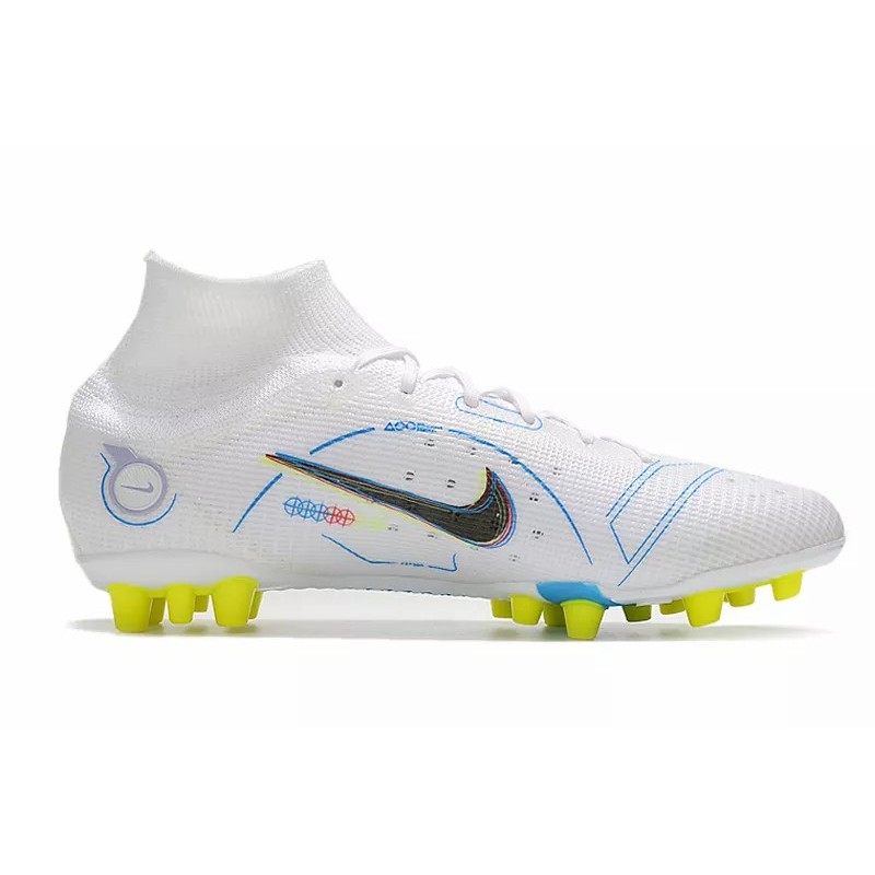 Botas de Fútbol Nike Superfly 8 Elite AG Unisex Alta Blanco&Amarillo (#36~#45)