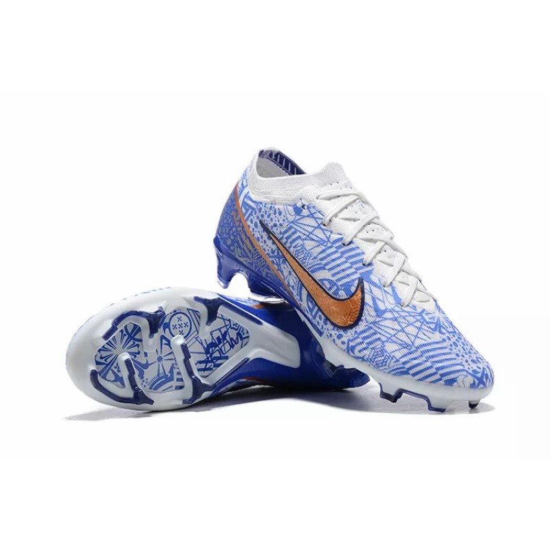 Botas de Fútbol Nike Air Zoom Mercurial Vapor XV Elite FG Unisex Blanco&Azul (#35~#45)