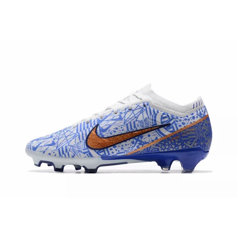 Botas de Fútbol Nike Air Zoom Mercurial Vapor XV Elite FG Unisex Blanco&Azul (#35~#45)
