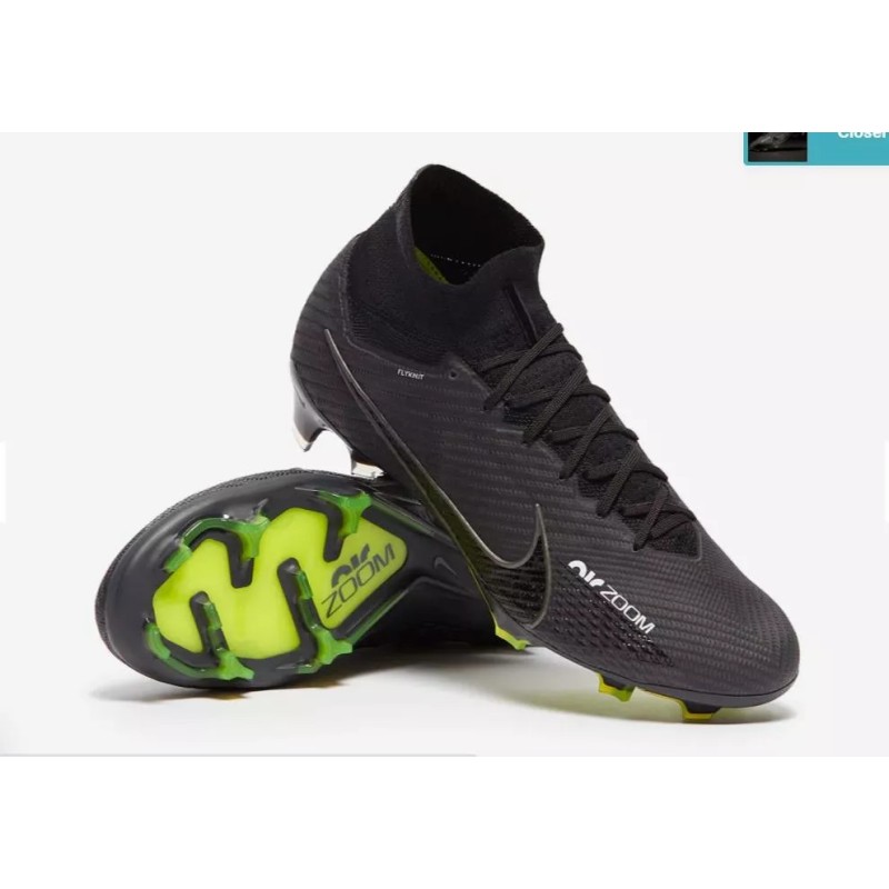 Botas de Fútbol Nike Air Zoom Mercurial Superfly IX Elite FG Unisex Negro&Amarillo (#36~#45)