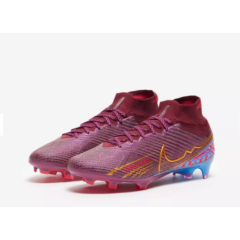 Botas de Fútbol Nike Air Zoom Mercurial Superfly IX Elite FG Rojo Oscuro&Azul (#39~#45)