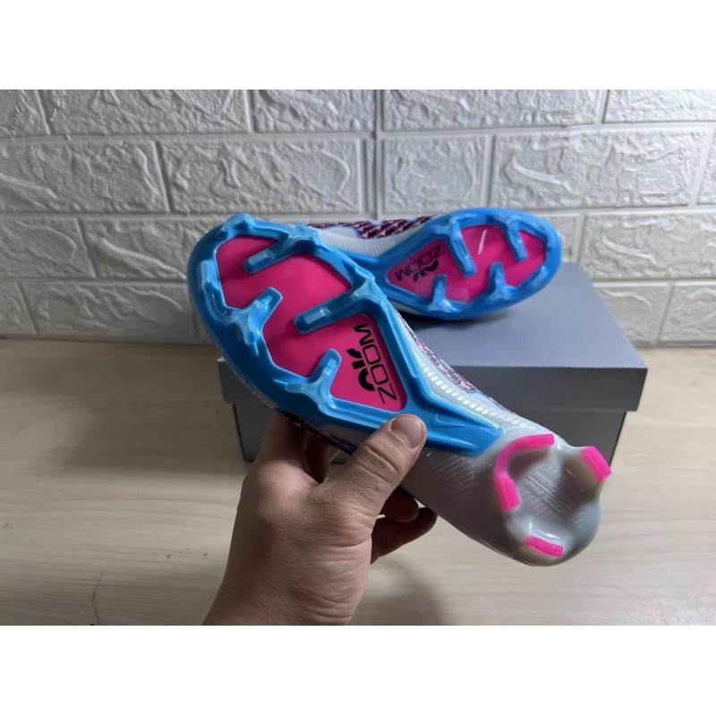 Botas de Fútbol Nike Air Zoom Mercurial Vapor XV Elite FG Blanco&Celeste (#39~#45)