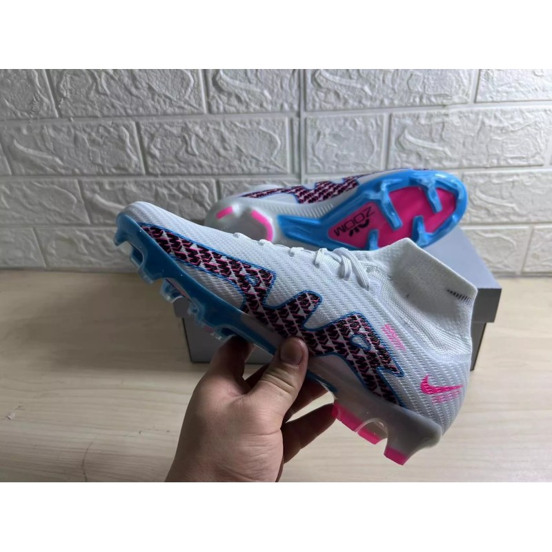 Botas de Fútbol Nike Air Zoom Mercurial Superfly IX Elite FG Blanco&Azul (#39~#45)
