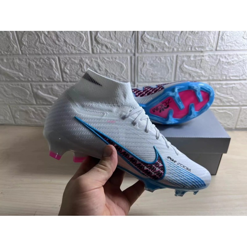 Botas de Fútbol Nike Air Zoom Mercurial Superfly IX Elite FG Blanco&Azul (#39~#45)