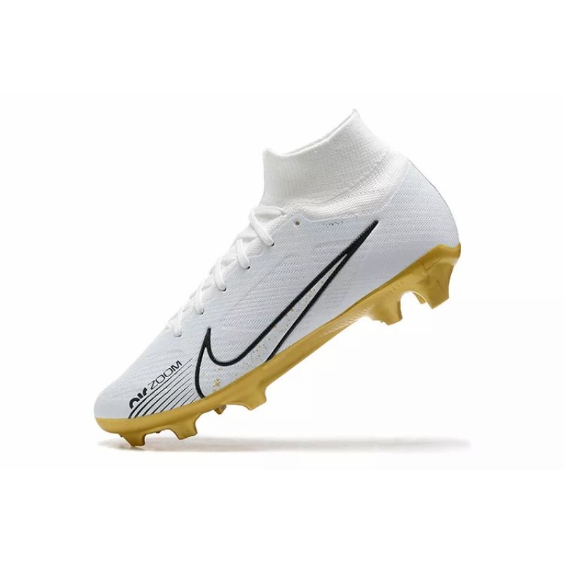 Botas de Fútbol Nike Air Zoom Mercurial Superfly IX Elite FG Blanco&Dorado (#39~#45)