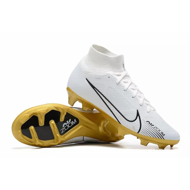 Botas de Fútbol Nike Air Zoom Mercurial Superfly IX Elite FG Blanco&Dorado (#39~#45)
