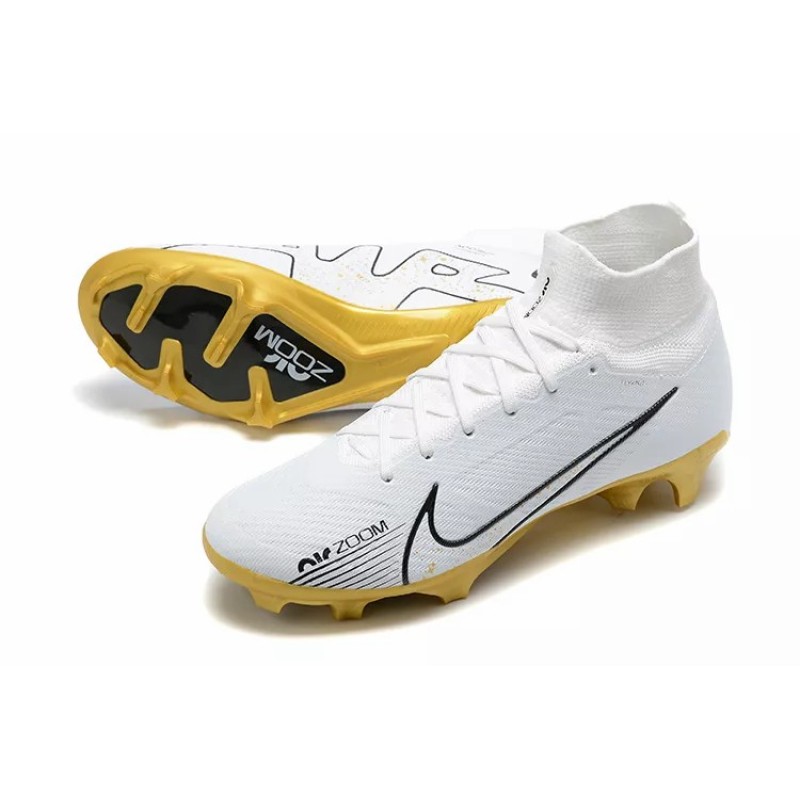 Botas de Fútbol Nike Air Zoom Mercurial Superfly IX Elite FG Blanco&Dorado (#39~#45)