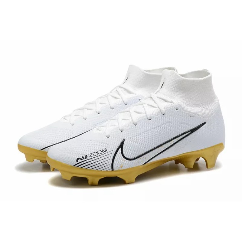Botas de Fútbol Nike Air Zoom Mercurial Superfly IX Elite FG Blanco&Dorado (#39~#45)