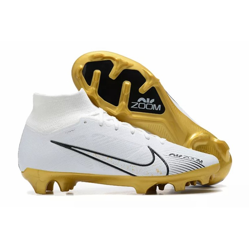 Botas de Fútbol Nike Air Zoom Mercurial Superfly IX Elite FG Blanco&Dorado (#39~#45)