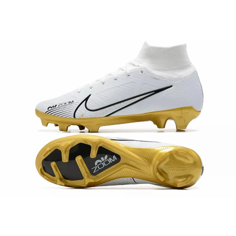 Botas de Fútbol Nike Air Zoom Mercurial Superfly IX Elite FG Blanco&Dorado (#39~#45)