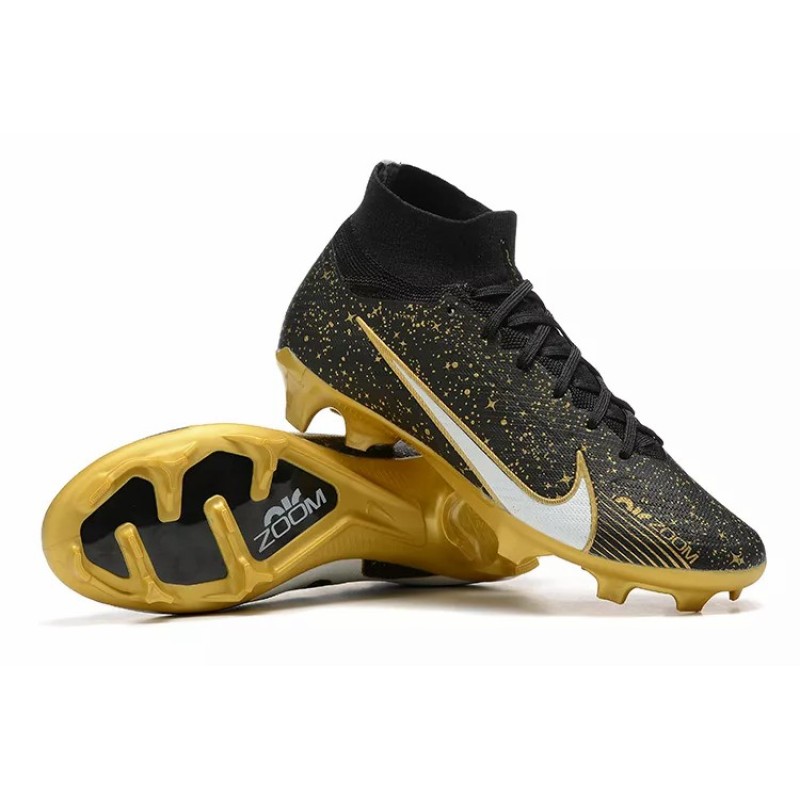 Botas de Fútbol Nike Air Zoom Mercurial Superfly IX Elite FG Negro&Dorado (#39~#45)