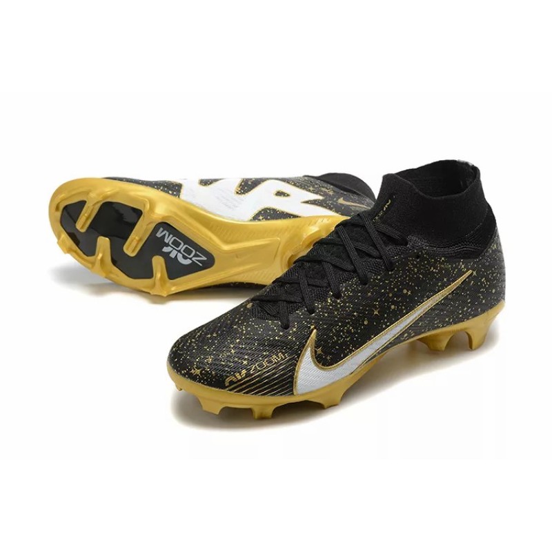 Botas de Fútbol Nike Air Zoom Mercurial Superfly IX Elite FG Negro&Dorado (#39~#45)