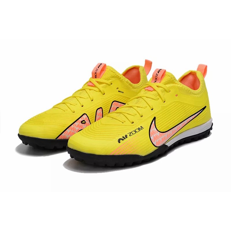 Botas de Fútbol Nike Air Zoom Mercurial Vapor XV Pro TF Unisex Amarillo&Rosado (#35~#45)