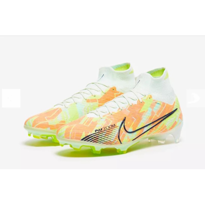 Botas de Fútbol Nike Air Zoom Mercurial Superfly IX Elite FG Unisex Blanco&Verde Fluorescente&Naranja (#36~#45)