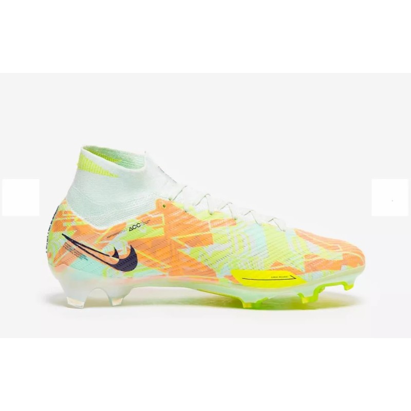 Botas de Fútbol Nike Air Zoom Mercurial Superfly IX Elite FG Unisex Blanco&Verde Fluorescente&Naranja (#36~#45)