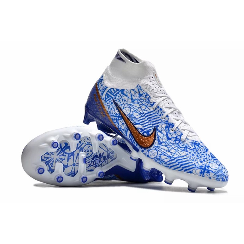Botas de Fútbol Nike Air Zoom Mercurial Superfly IX Elite AG Unisex Azul&Blanco (#36~#45)