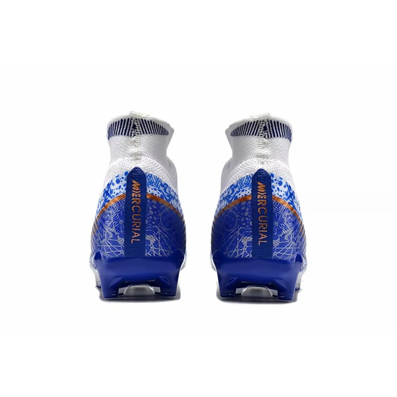 Botas de Fútbol Nike Air Zoom Mercurial Superfly IX Elite AG Unisex Azul&Blanco (#36~#45)