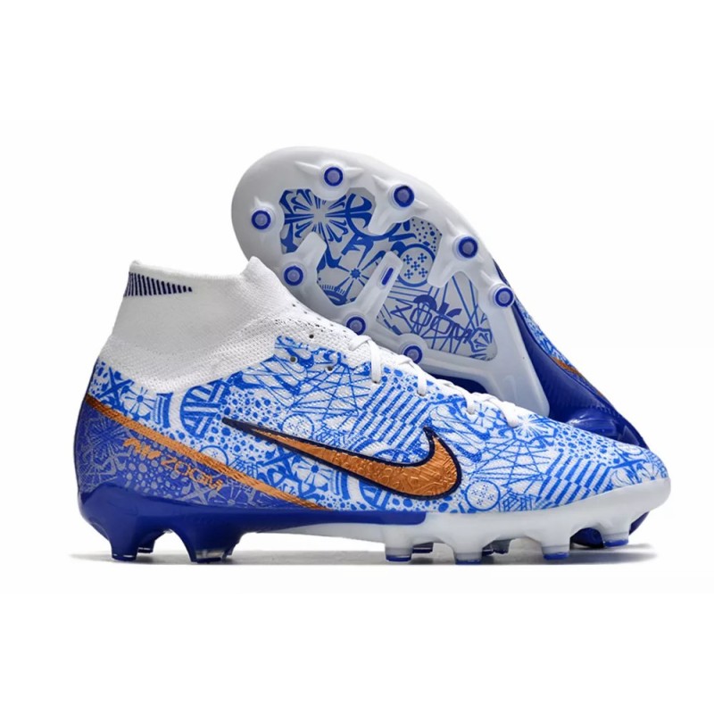 Botas de Fútbol Nike Air Zoom Mercurial Superfly IX Elite AG Unisex Azul&Blanco (#36~#45)