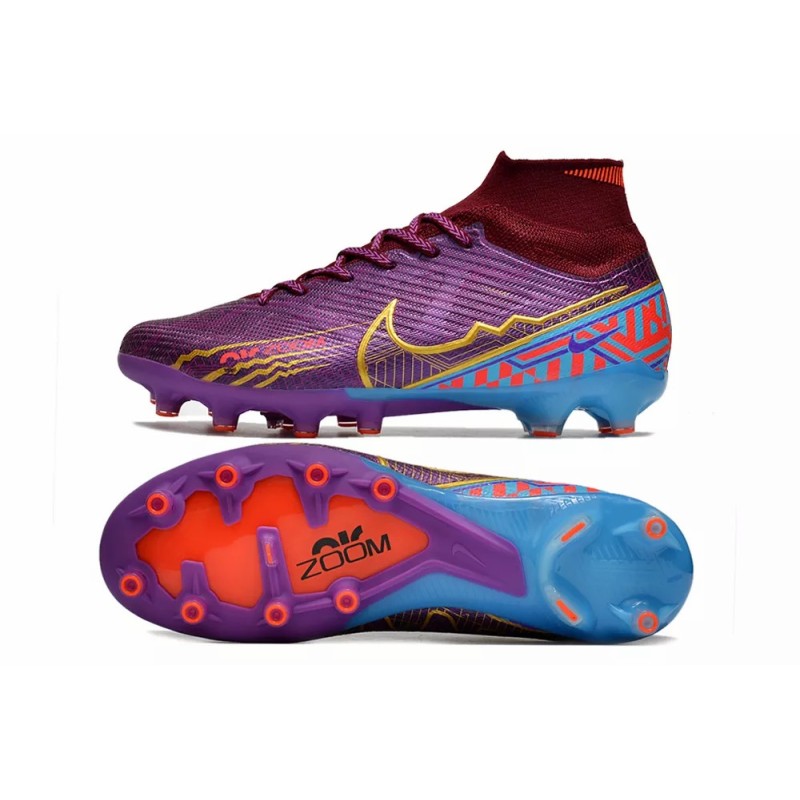 Botas de Fútbol Nike Air Zoom Mercurial Superfly IX Elite AG Unisex Púrpura&Azul (#36~#45) Botas de Fútbol Nike Air Zoom Mercurial Superfly IX Elite AG Unisex Púrpura&Azul (#36~#45)
