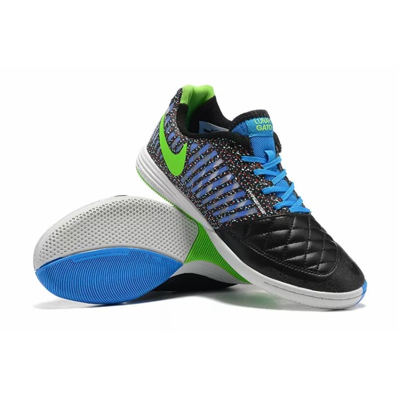 Botas de Fútbol Nike Lunar Gato II IC Hombre Negro&Azul&Verde (#39~#45)