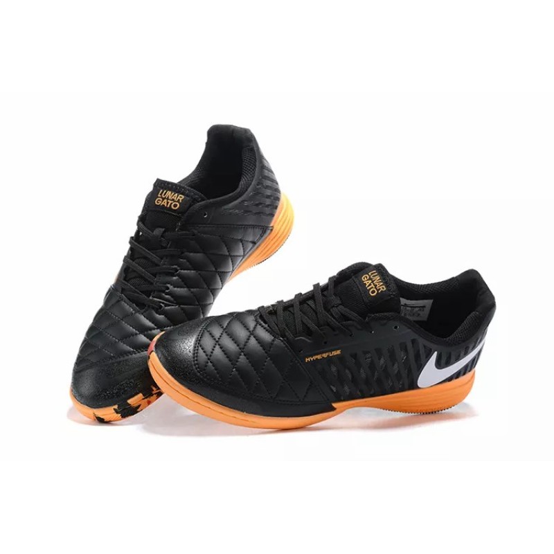 Botas de Fútbol Nike Lunar Gato II IC Hombre Negro&Naranja (#39~#45)