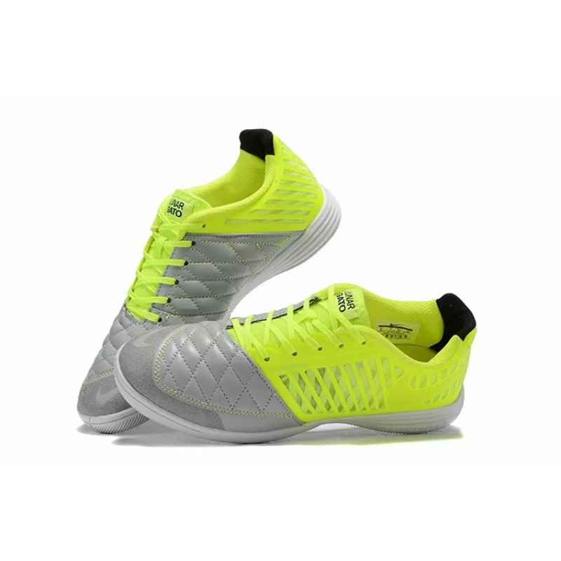 Botas de Fútbol Nike Lunar Gato II IC Hombre Gris&Amarillo (#39~#45)