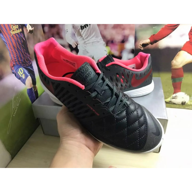 Botas de Fútbol Nike Lunar Gato II IC Hombre Negro&Rosa (#39~#45)