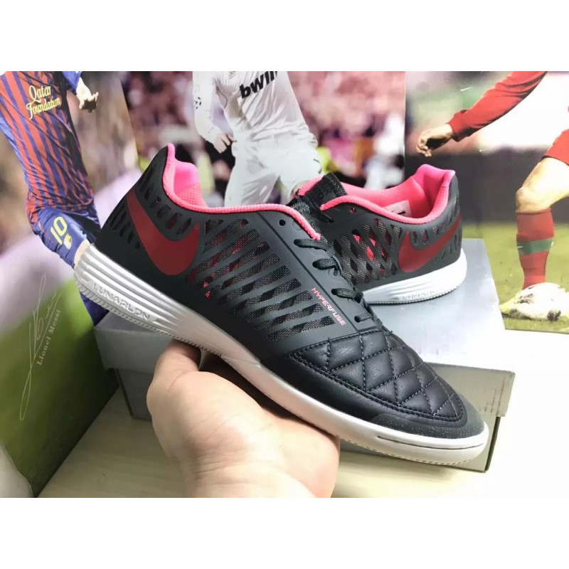 Botas de Fútbol Nike Lunar Gato II IC Hombre Negro&Rosa (#39~#45)