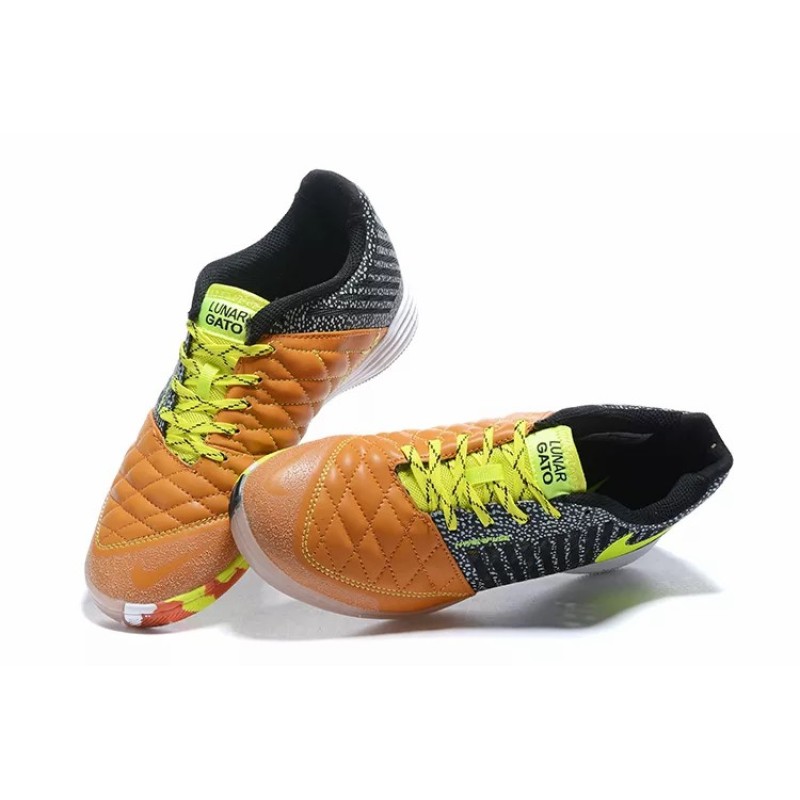 Botas de Fútbol Nike Lunar Gato II IC Hombre Negro&Marrón Claro (#39~#45)