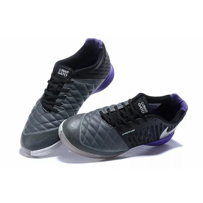 Botas de Fútbol Nike Lunar Gato II IC Hombre Negro&Púrpura (#39~#45)