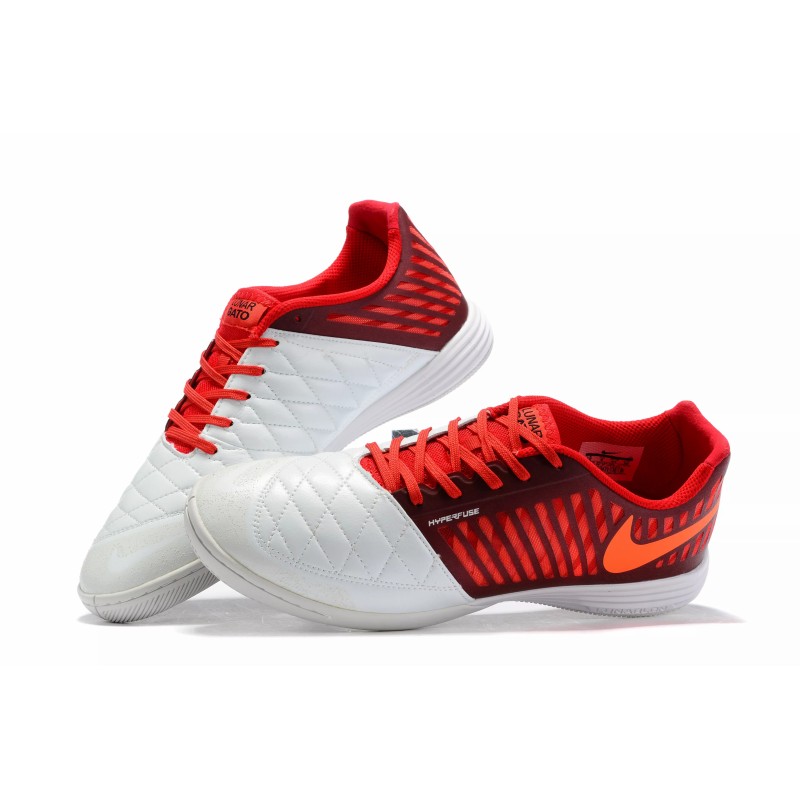 Botas de Fútbol Nike Lunar Gato II IC Hombre Blanco&Rojo (#39~#45)