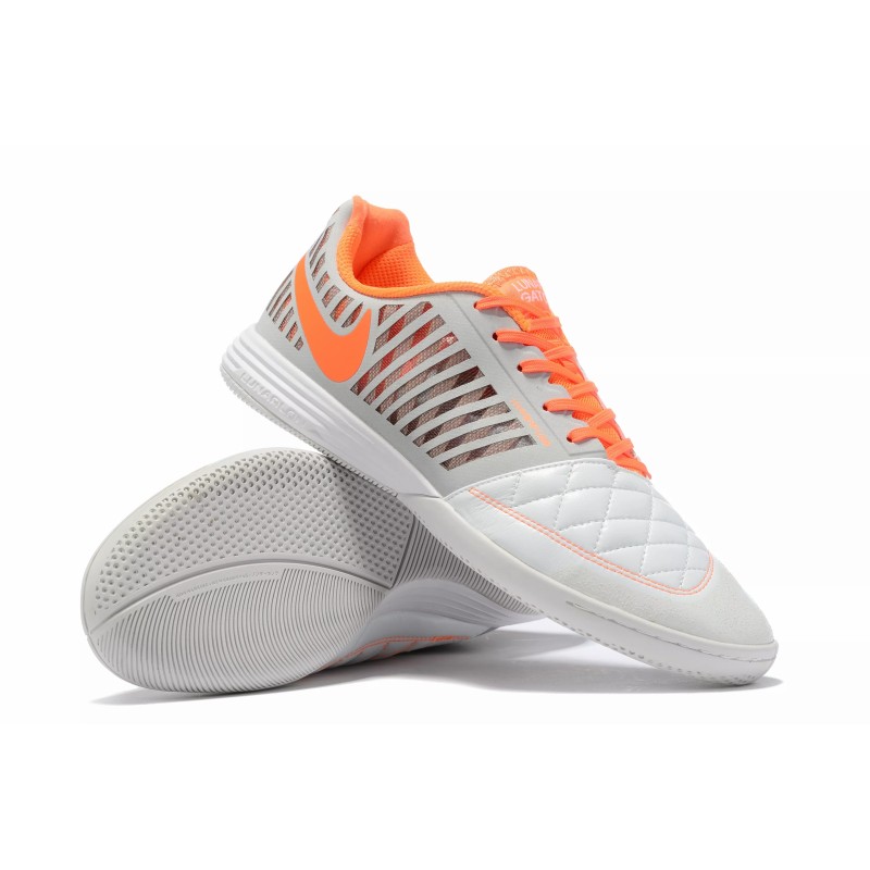Botas de Fútbol Nike Lunar Gato II IC Hombre Blanco&Naranja (#39~#45)