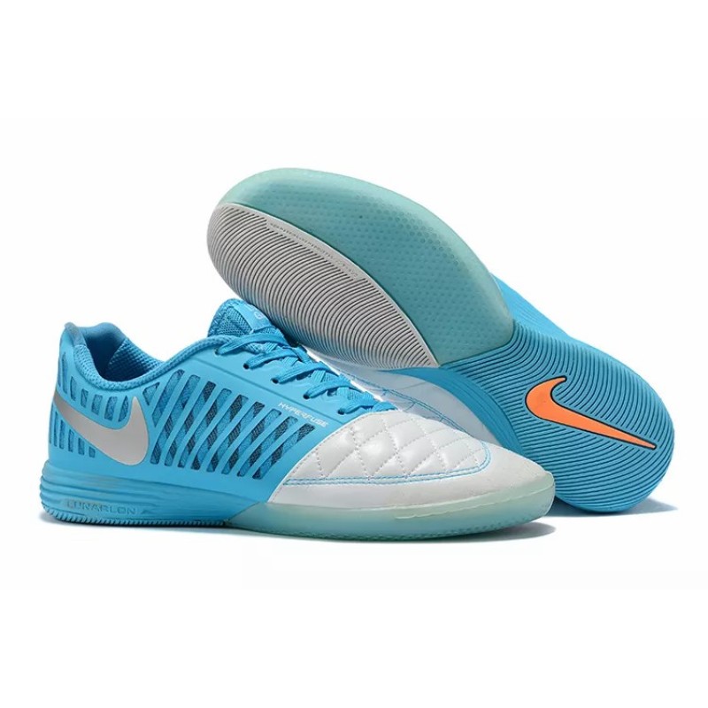 Botas de Fútbol Nike Lunar Gato II IC Hombre Azul Claro&Blanco (#39~#45)