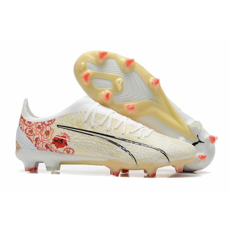 Botas de Fútbol Puma Ultra Ultimate FG Blanco&Amarillo&Rojo (#39~#45)