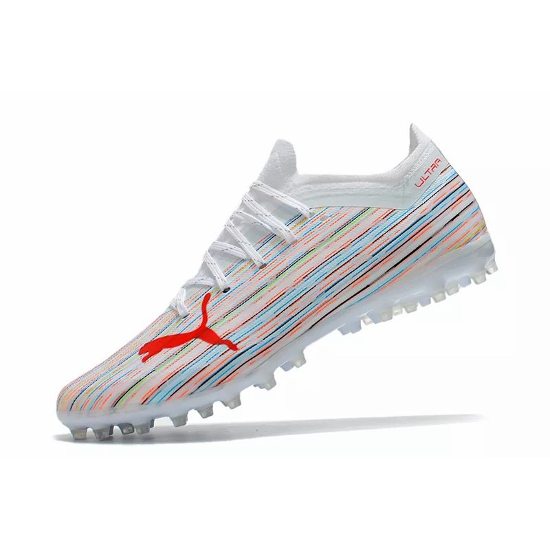 Botas de Fútbol Puma Ultra 1.2 MG Blanco&Rayas Arcoiris (#39~#45)