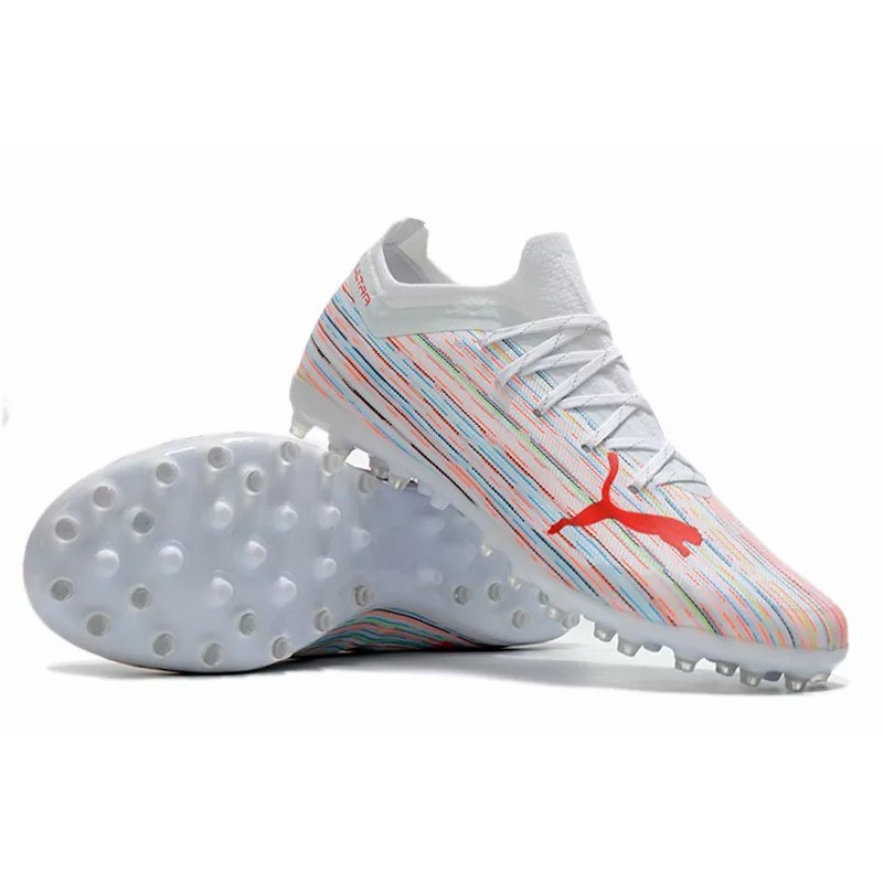 Botas de Fútbol Puma Ultra 1.2 MG Blanco&Rayas Arcoiris (#39~#45)