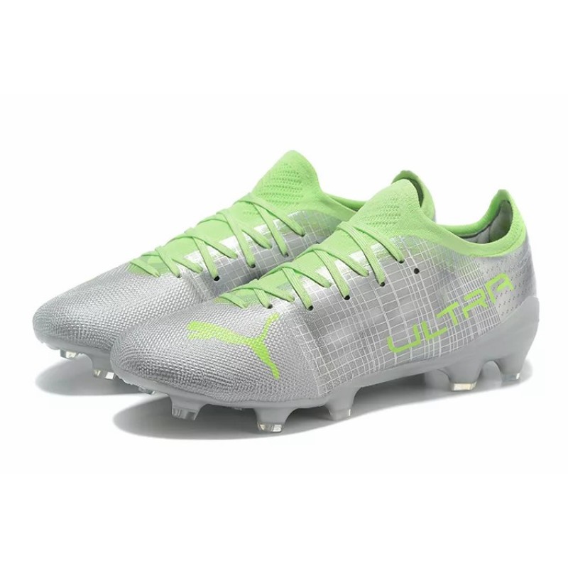 Botas de Fútbol Puma Ultra SL X RIMAC FG Plateado&Verde Fluorescente (#39~#45)